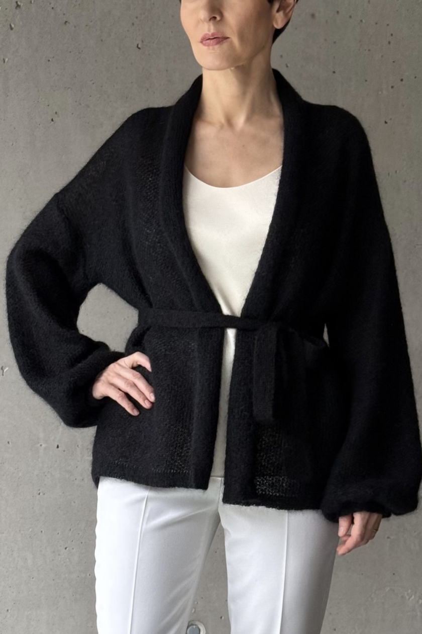 black mohair cardigan